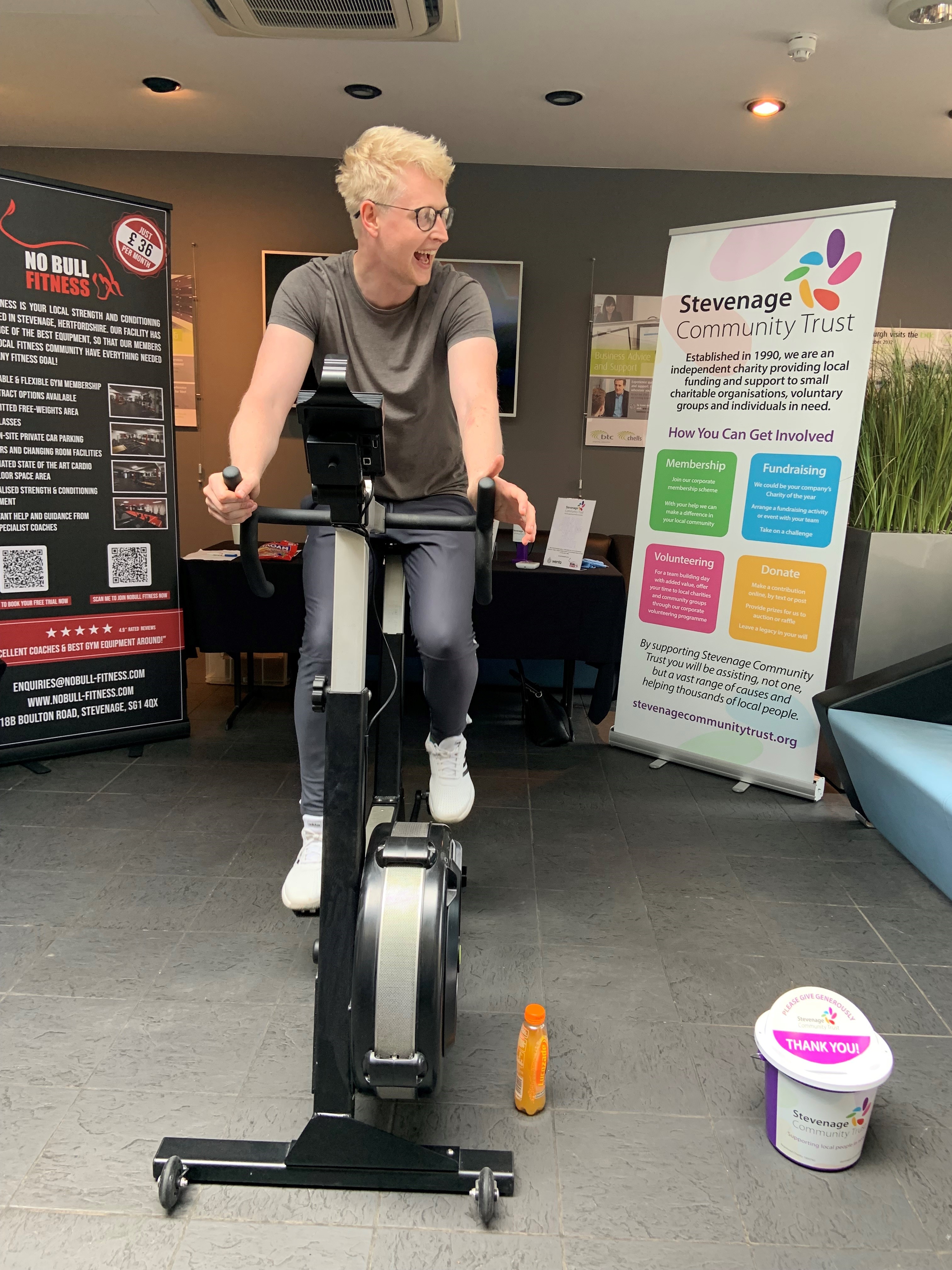 Tom Marlow, Centre Manager, rides for the btc charity bike event